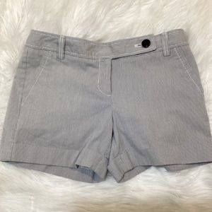 THE LIMITED Women’s White Grey Striped Cotton Shorts DREW FIT